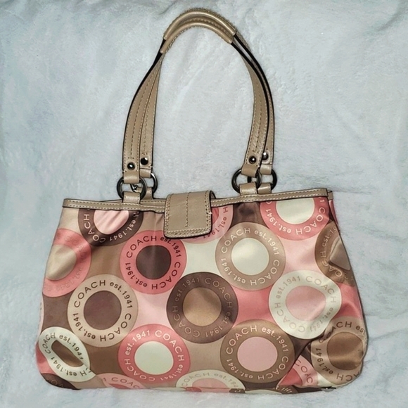 Coach Signature Snaphead Satin Satchel - Picture 3 of 16